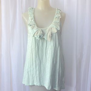 Vanessa Virginia Anthropologie Mint Ruffled Tank M